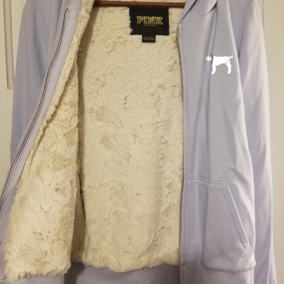 Pink Victoria's secret bling lined hoodie sz S - Picture 4 of 4